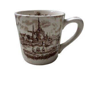 Johnson Brothers Vintage Tulip Time Coffee Mug Brown